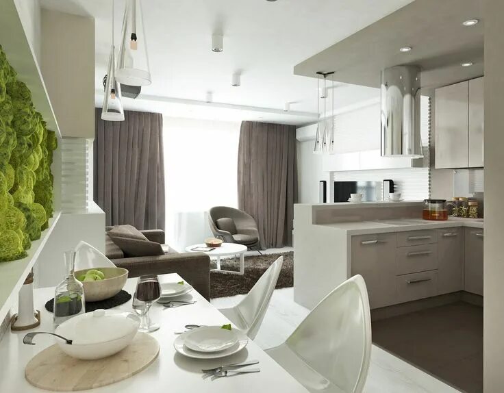 Кухня столовая 17 кв м дизайн фото Open kitchen and living room, Living room and kitchen design, Living room kitche