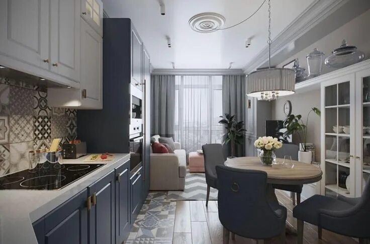Кухня столовая 17 кв м дизайн фото Кухня - гостиная - Дизайн интерьеров Идеи вашего дома Lodgers Kitchen layout pla