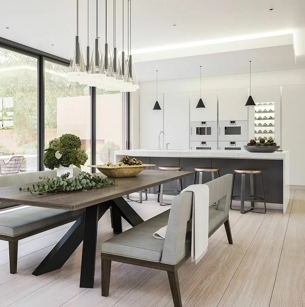 Кухня столовая дизайн интерьер A contemporary kitchen and dining room designed by Bishopswood Contemporary dini
