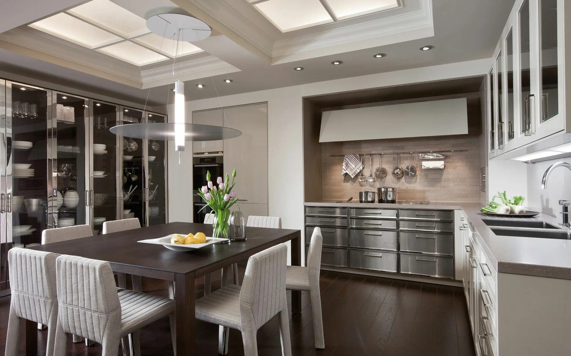 Кухня столовая дизайн интерьер Металлик в интерьере кухни-столовой Eclectic kitchen design, Interior design kit