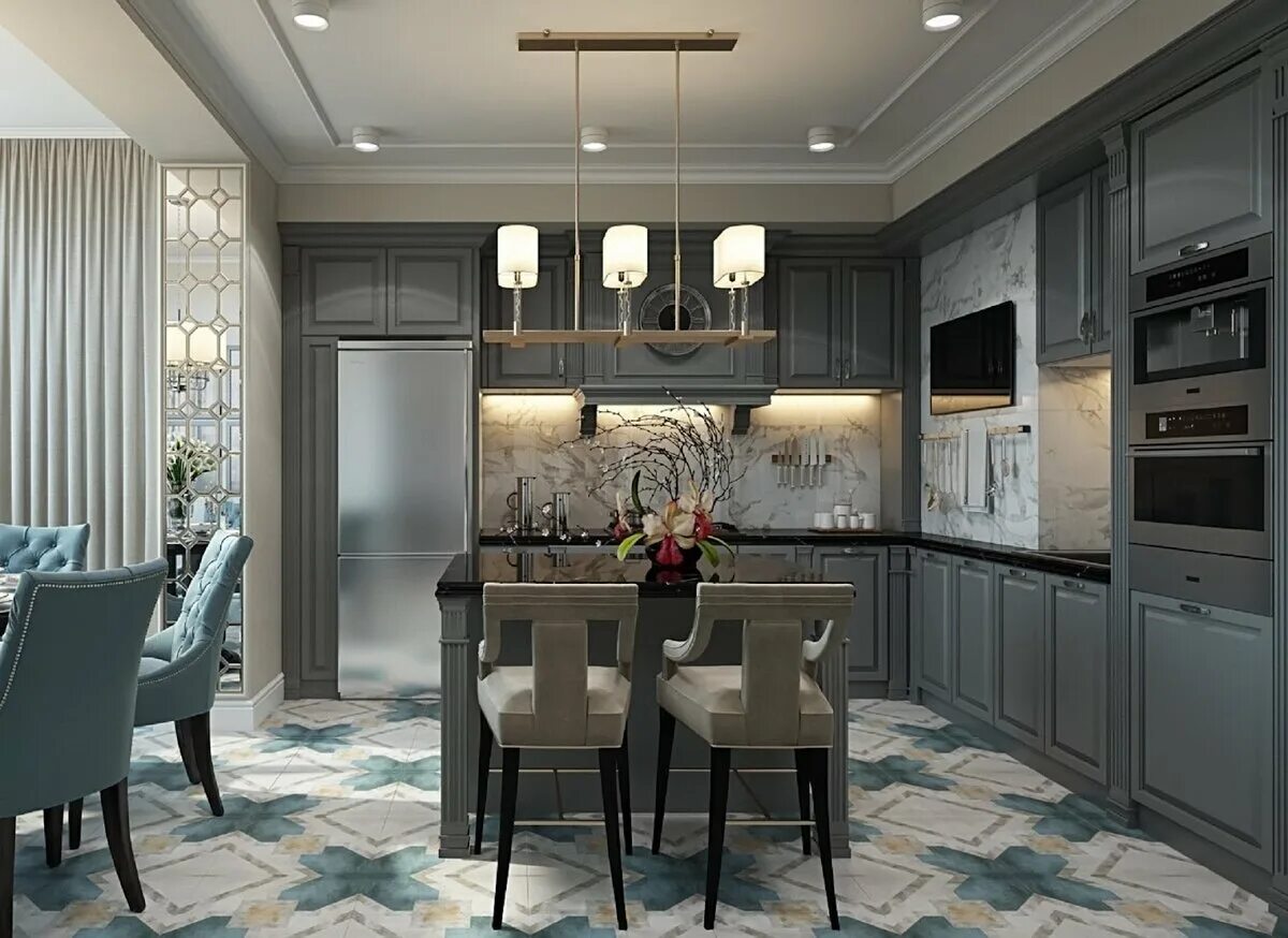 Кухня столовая дизайн интерьер Какой выбрать потолочный светильник: 5 трендов с перспективой Школа дизайна инте