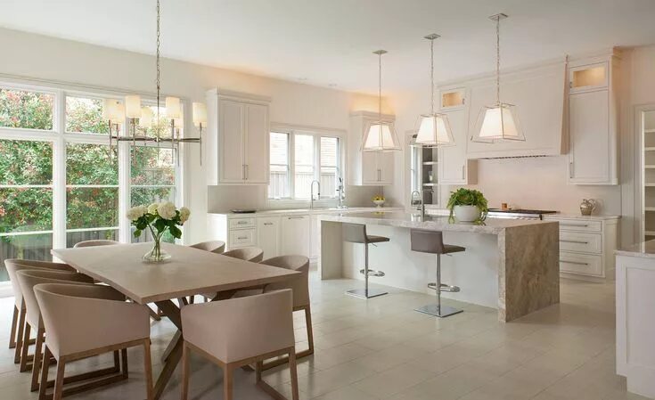 Кухня столовая фото Дизайн кухни-столовой Open plan kitchen dining, Contemporary kitchen, Kitchen ca