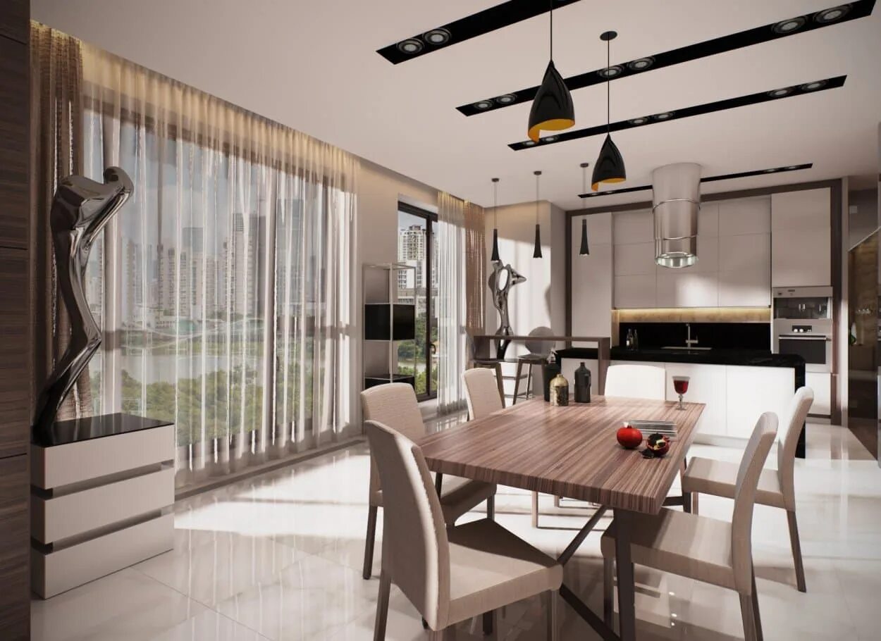 Кухня столовая гостиная дизайн в современном стиле От футуризма до классики - выбирайте стиль кухни, который подходит именно вам