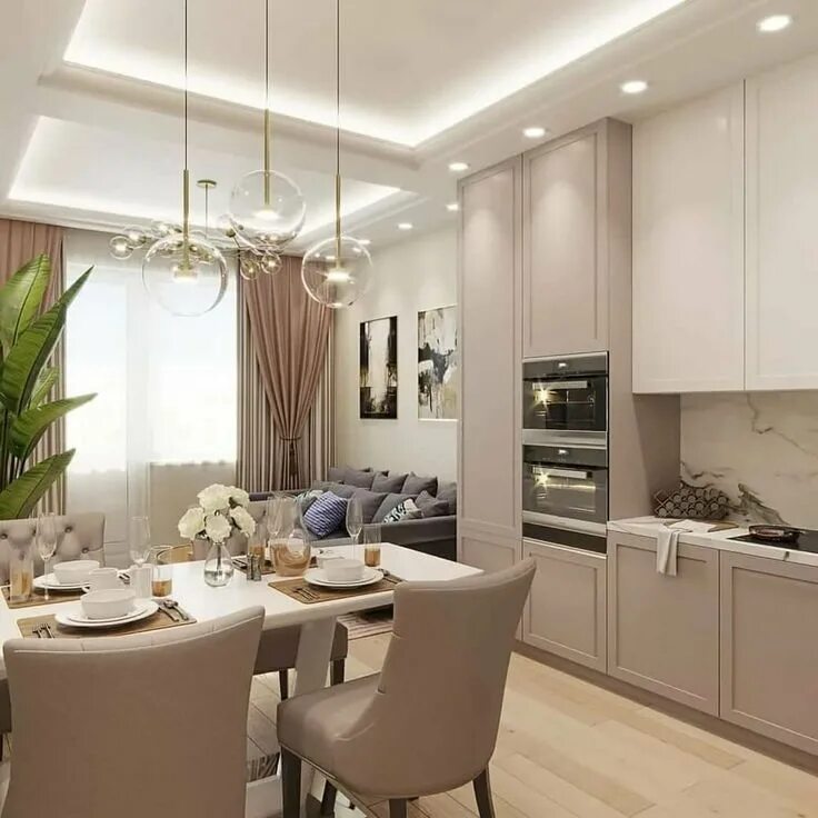 Кухня столовая гостиная дизайн в современном стиле светлая кухня-гостиная: 2 тыс изображений найдено в Яндекс.Картинках Home decor 
