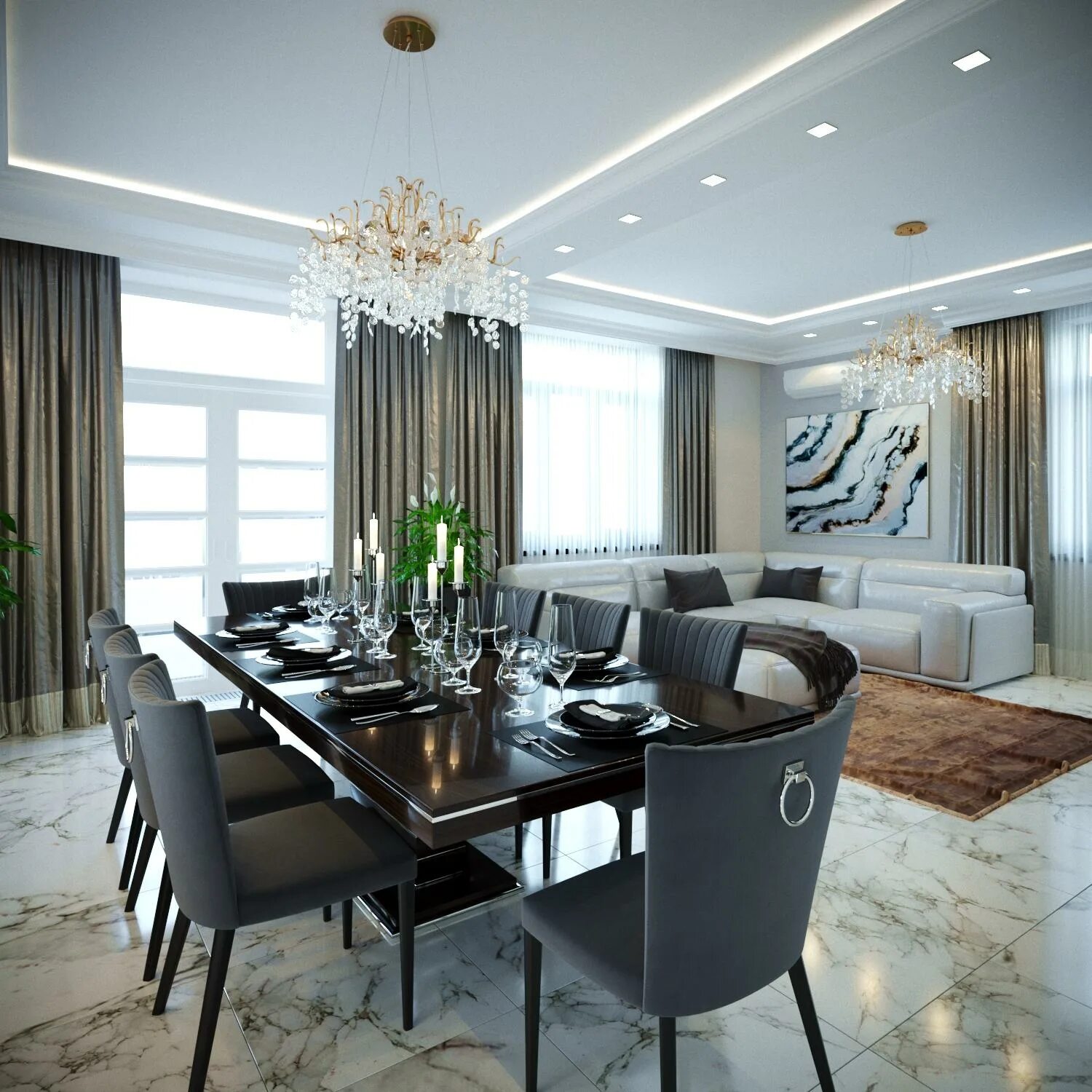 Кухня столовая гостиная дизайн в современном стиле Картина "Тает снег" 40x40 Головченко Алексей, купить в Москве Картина "Тает снег