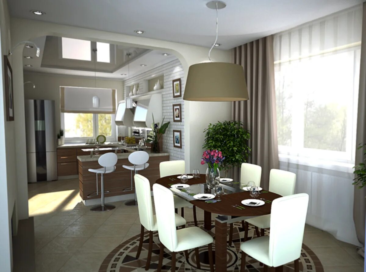 Кухня столовая гостиная планировка фото Кухня-столовая-гостиная: дизайн и фото, три в одном, интерьер в доме, комната со