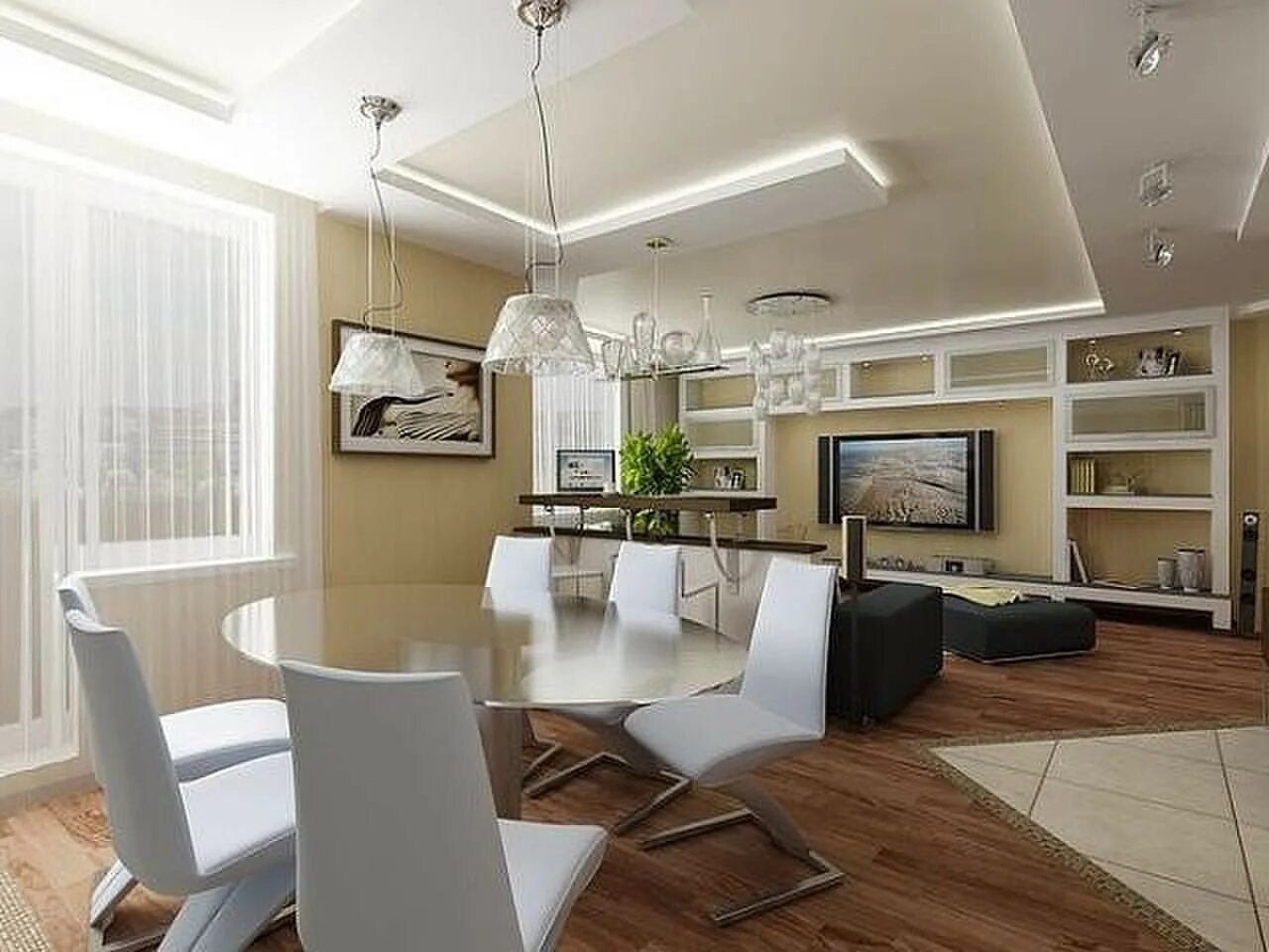 Кухня столовая гостиная планировка фото Кухня столовая гостиная планировка - Дизайн кухни-столовой (36 реальных фото) - 