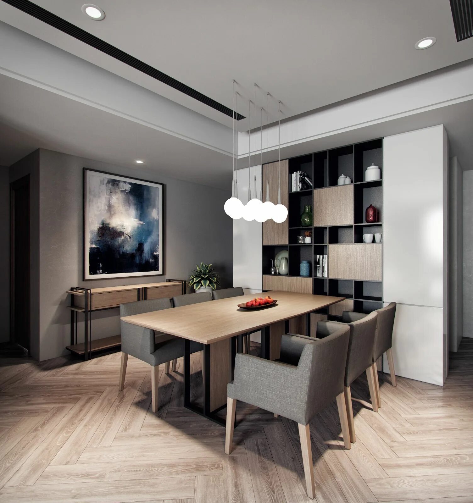 Кухня столовая интерьер квартиру 22-Apartmanet Vinhomes Central Park-Viet Nam on Behance Dining room design, Apar