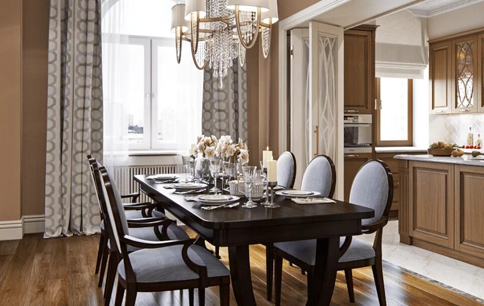 Кухня столовая интерьер квартиру Квартира на Фрунзенской набережной