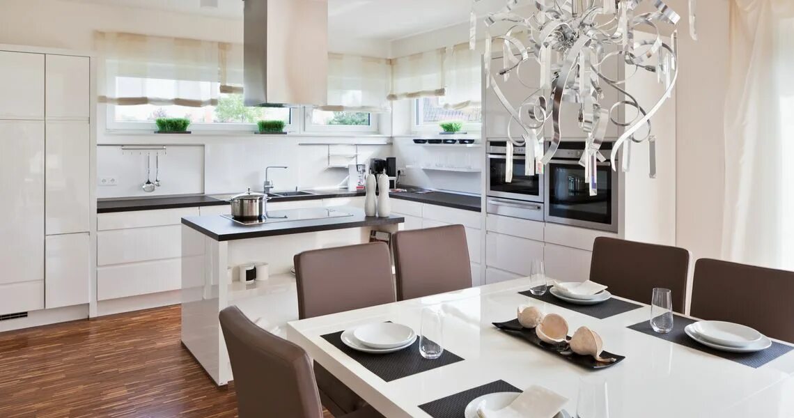 Кухня столовая интерьер квартиру Белый интерьер - белый цвет в интерьере квартиры, фото Блог Sanmarco-Vernici