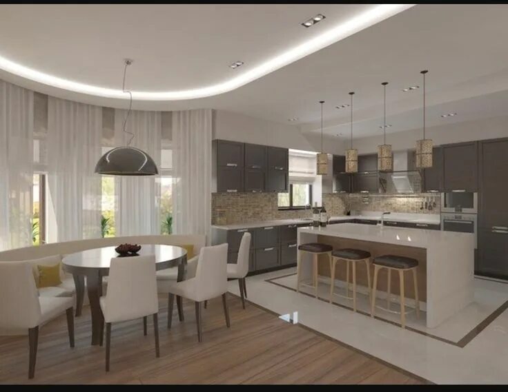 Кухня столовая планировка фото Пин от пользователя SviTa на доске Интерьер Кухня, Интерьер, Кухня-столовая