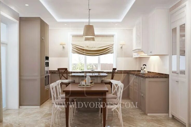 Кухня столовая планировка фото Dvordes - дизайн интерьеров Студия Виктории Дворжанской