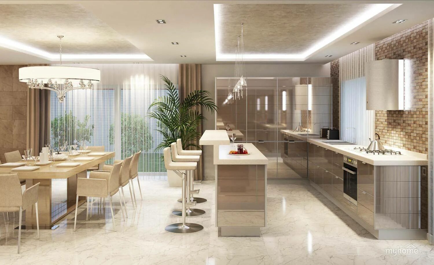 Кухня столовая планировка фото Кухня-гостиная: за или против?