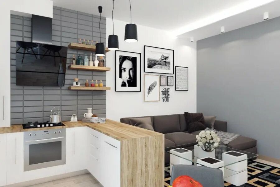 Кухня студия 17 кв м дизайн Купить углову кухню в студию от производителя в СПб