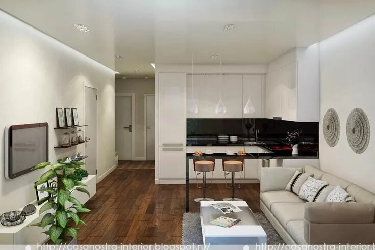 Кухня студия 17 кв м дизайн фото Дизайн двухкомнатной квартиры распашонки +50 фото интерьера Дизайн квартиры, Диз