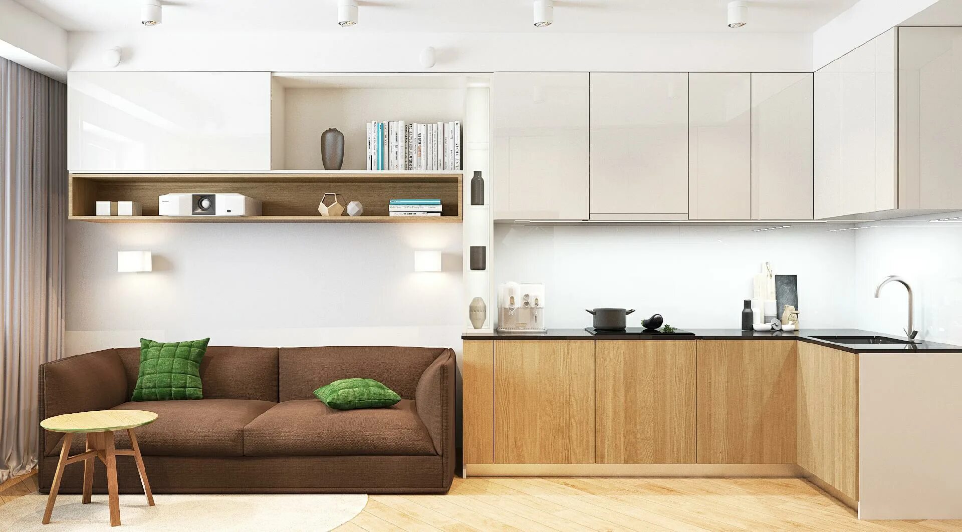 Кухня студия 18 кв м дизайн фото Фотографии работы: Дизайн-проект кухни-гостиной