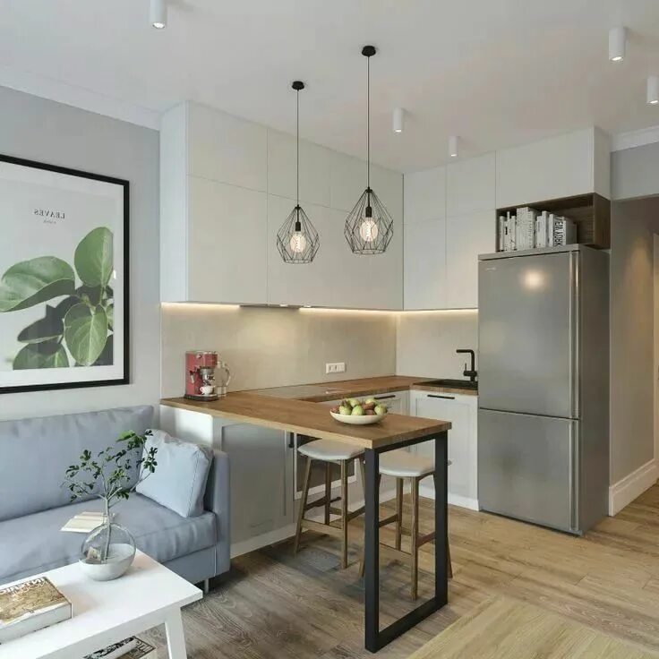 Кухня студия 40 кв м дизайн Пин на доске Projekty mieszkań Небольшие кухни, Интерьер кухни, Дизайн дома