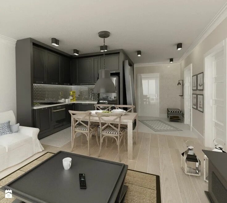 Кухня студия 40 кв м дизайн Salon styl Vintage - zdjęcie od THE VIBE - Salon - Styl Vintage - THE VIBE Livin