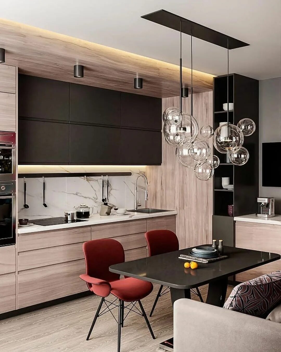 Кухня студия дизайн интерьер фото Дизайн Интерьера on Instagram: "Оцените дизайн от 1 до 10" Интерьер, Дизайн, Инт