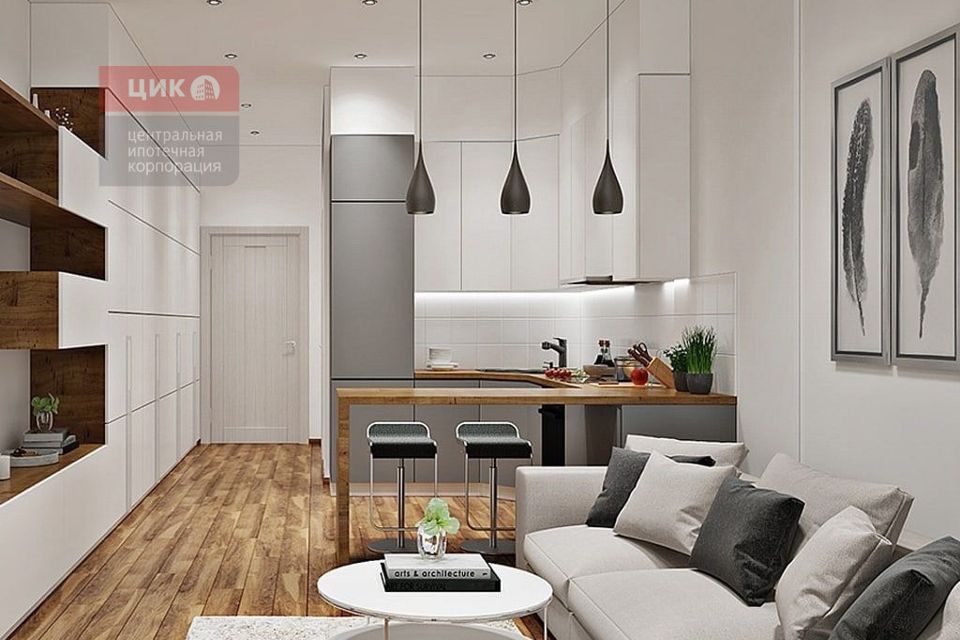 Кухня студия дизайн интерьера 18 кв м Купить Квартиру-Студию до 3 млн Рублей в Рязанской области (Рязань) - 86 объявле