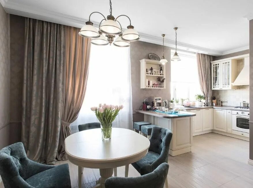 Кухня студия два окна дизайн Современный дизайн кухни-гостиной: 42 фото + идеи Дизайн, Интерьер, Современный 