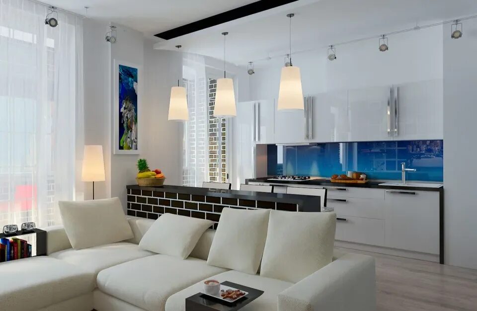 Кухня студия два окна дизайн Apartment design 20 sq m with two windows (51 Photos)