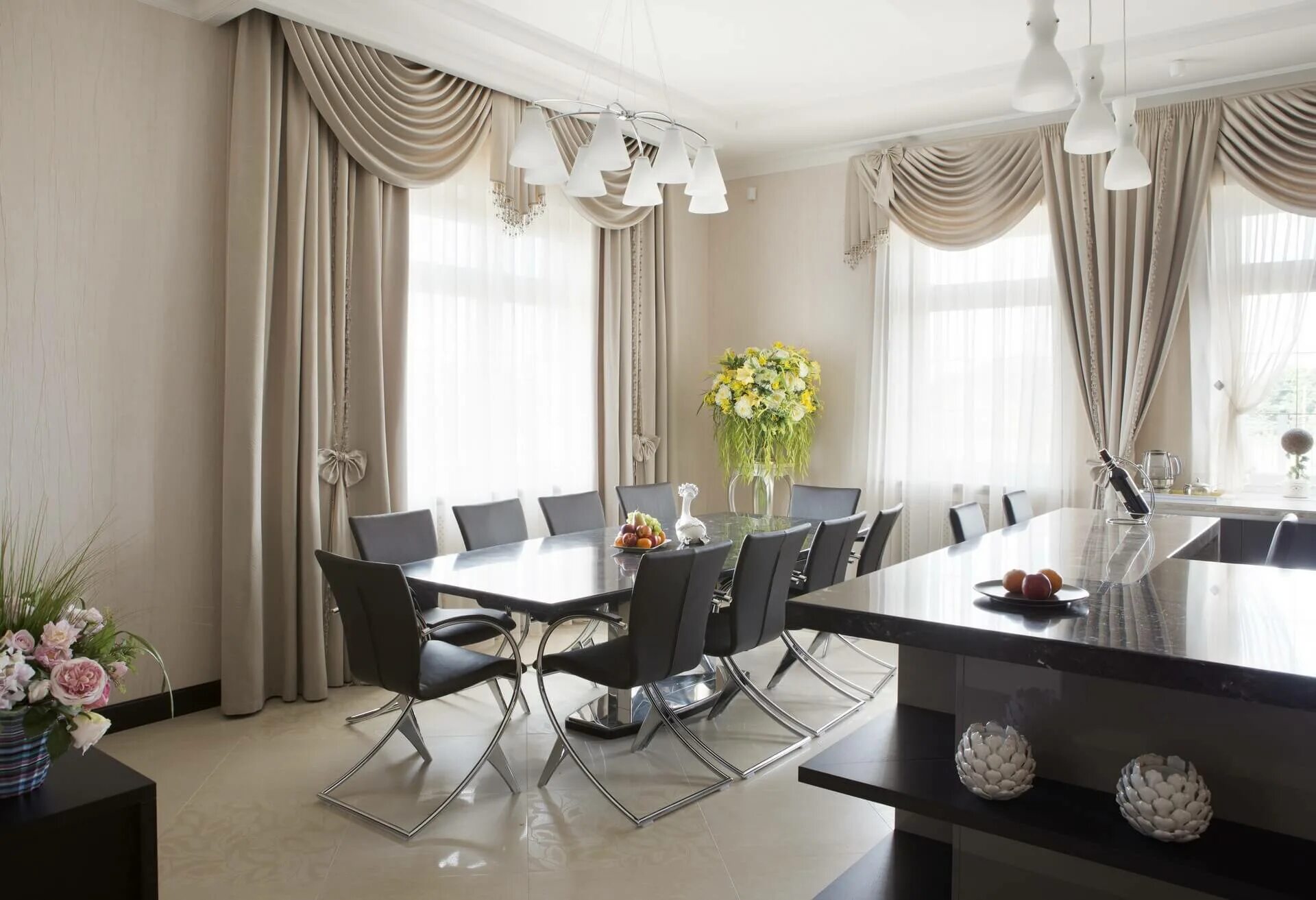 Кухня студия два окна дизайн Шторы модерн: стиль зала, фото гостиной, для кухни на окна тюль, занавески