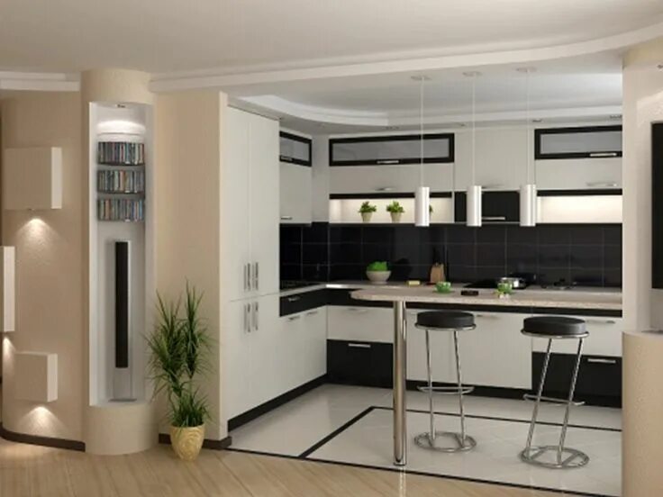 Кухня студия фото дизайн квартирах Kitchen decor modern, Contemporary kitchen design, Small kitchen layouts