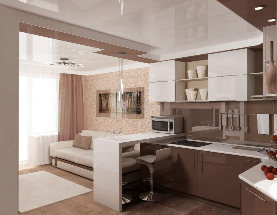 Кухня студия фото реальных кухня студия - Google Search Small apartment interior, Kitchen design small, Con