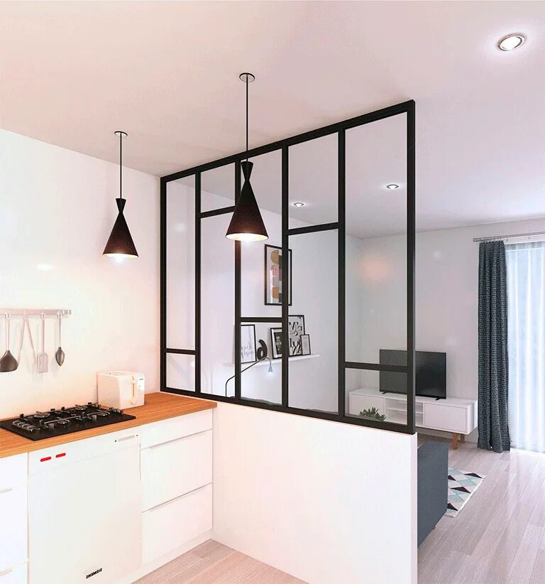 Кухня студия перегородка фото Декоративная алюминиевая перегородка GFTD657 купить в Москве - характеристики, ц