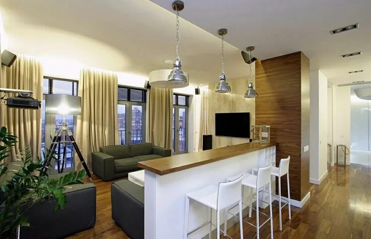 Кухня студия перегородка фото Pin by lora on Интерьер Apartment interior design, Modern apartment, Small apart