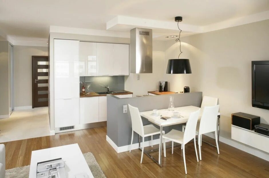 Кухня студия планировка фото Szafki wiszące nad blatem. 15 najciekawszych projektów - zdjęcie numer 1 Sweet h