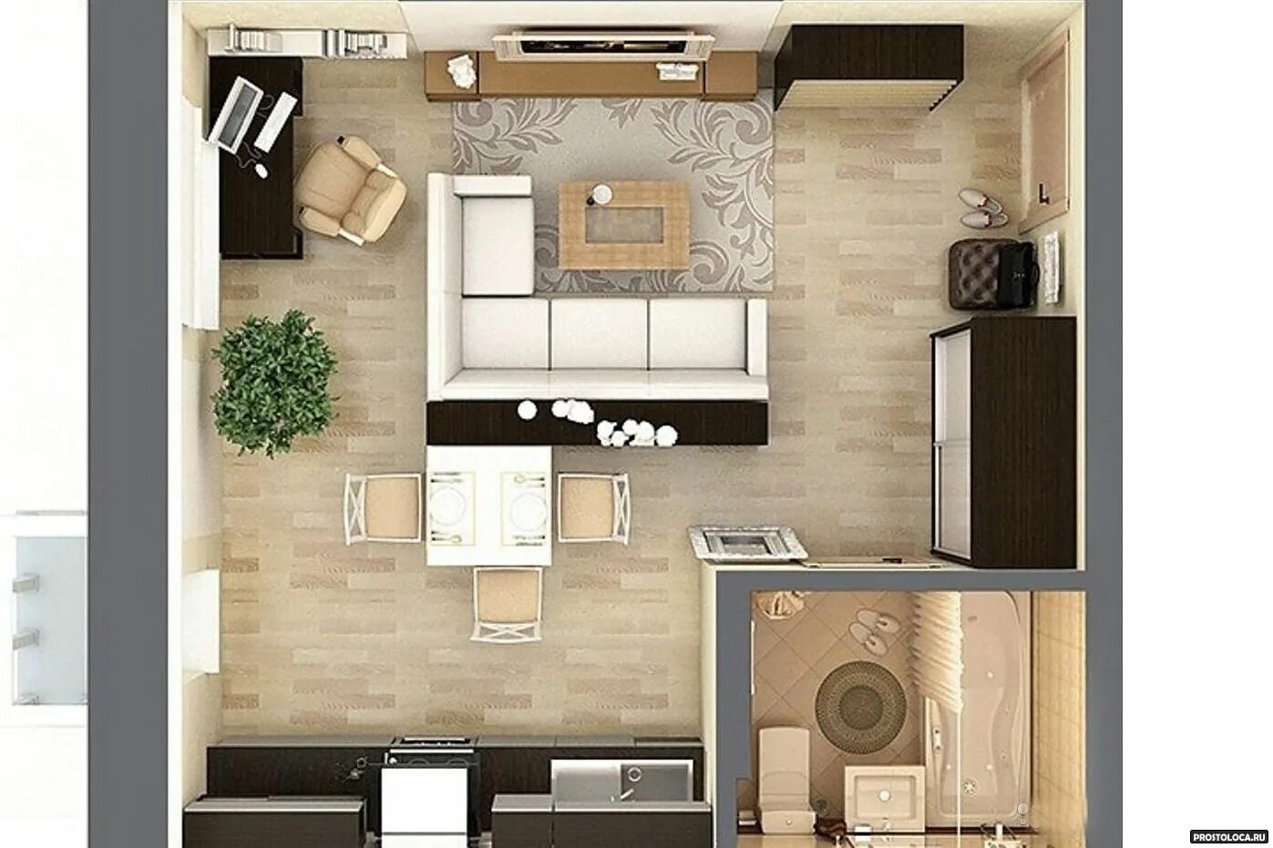Кухня студия планировка в доме Квартира-студия. Плюсы и минусы. http://www.belnovosti.by/design/522. Small apar