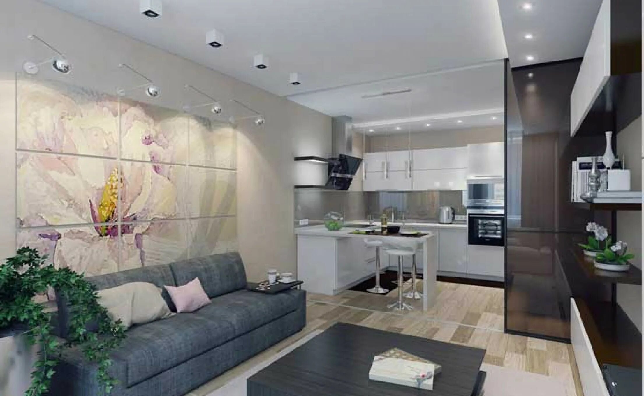 Кухня студия с гостиной дизайн Дизайн кухни для квартиры-студии (еврокухня)