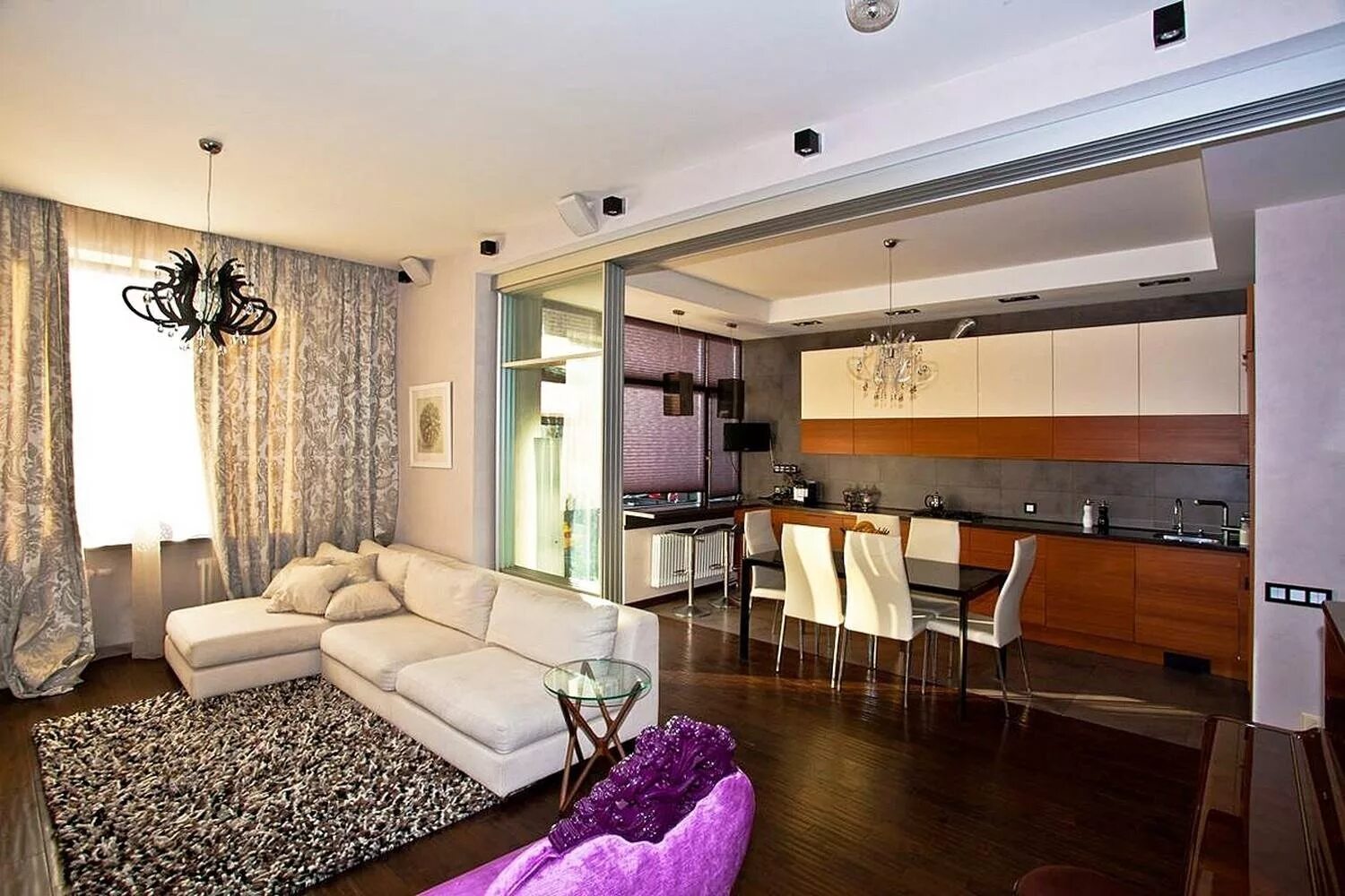 Кухня студия с гостиной дизайн Кухня совместная с гостиной фото - DelaDom.ru