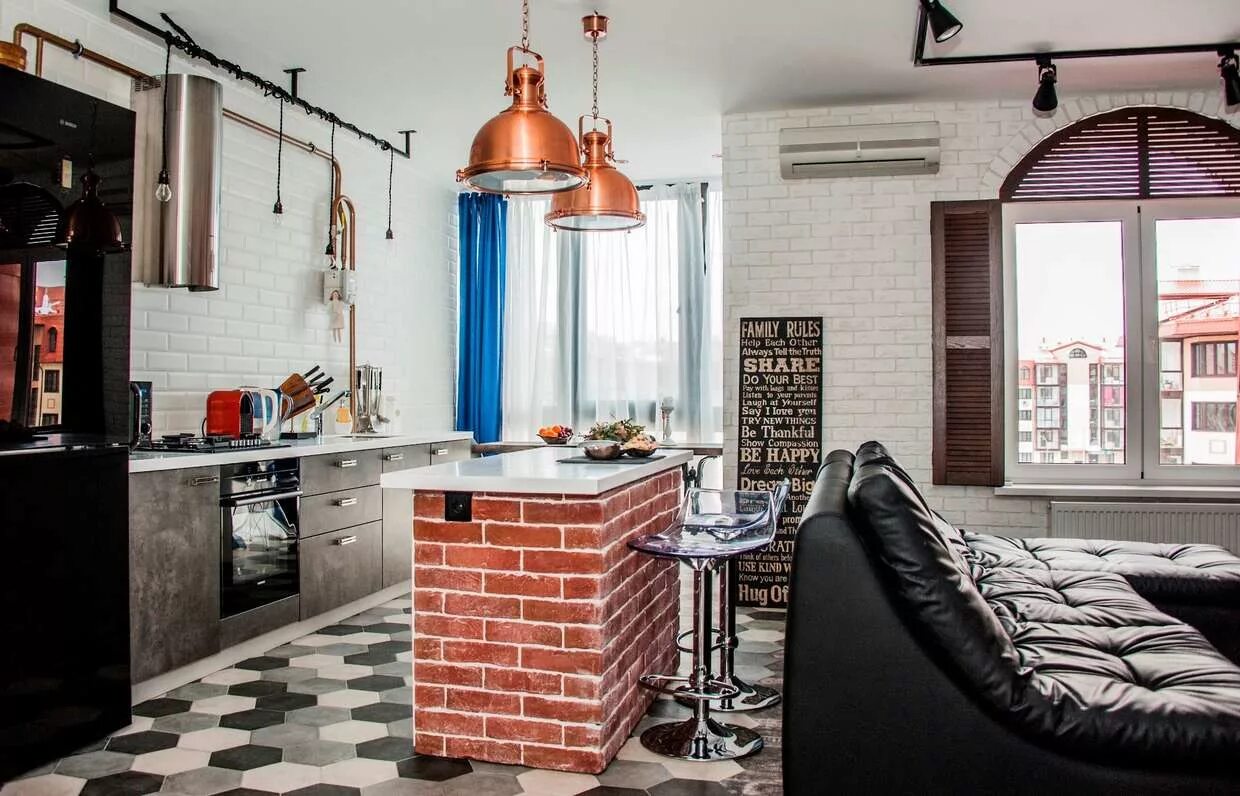 Кухня студия стиль лофт Как оформить студию в стиле лофт: 10 идей от профи - INMYROOM