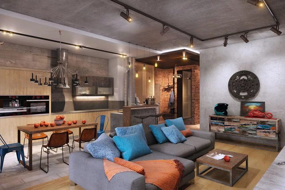 Кухня студия стиль лофт Индустриальное настоящее - ALNO. Современные кухни: дизайн и эргономика PINWIN -