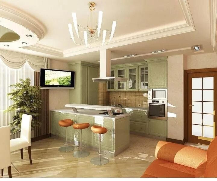 Кухня студия в доме дизайн фото Кухня Студия 30 заказать недорого в Москве - 1Кухонный