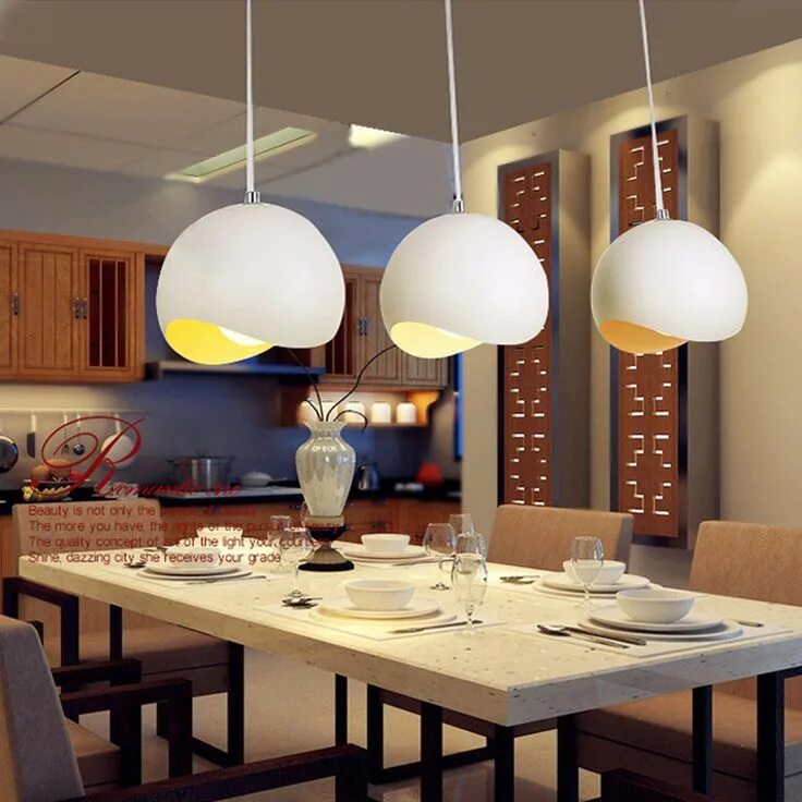 Кухня светильники над столом фото Aluminum pendant light egg led hanging lightings home deco fixtures dinning room