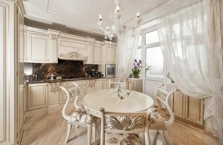 Кухня светлая классика в интерьере фото Пин на доске Кухня