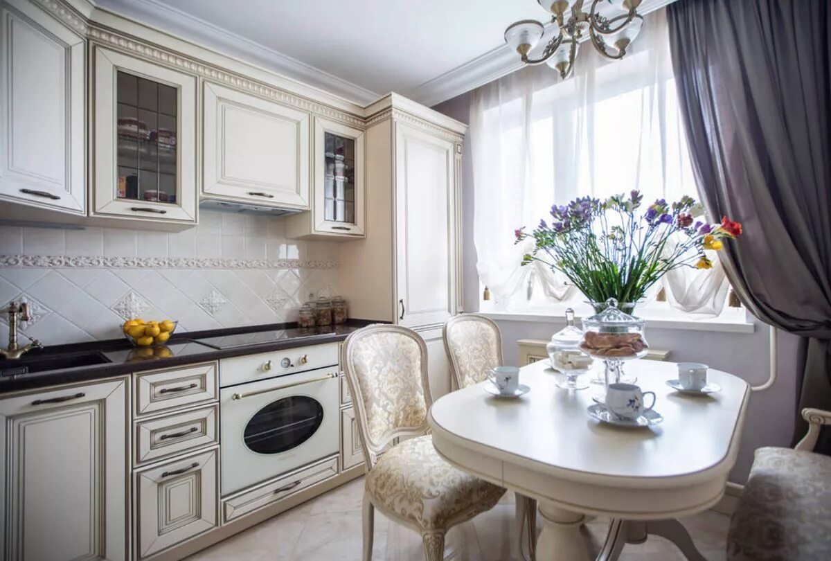 Кухня светлая классика в интерьере фото Дизайн кухни 3 на 3 метра: 39 современных примеров с фото интерьера