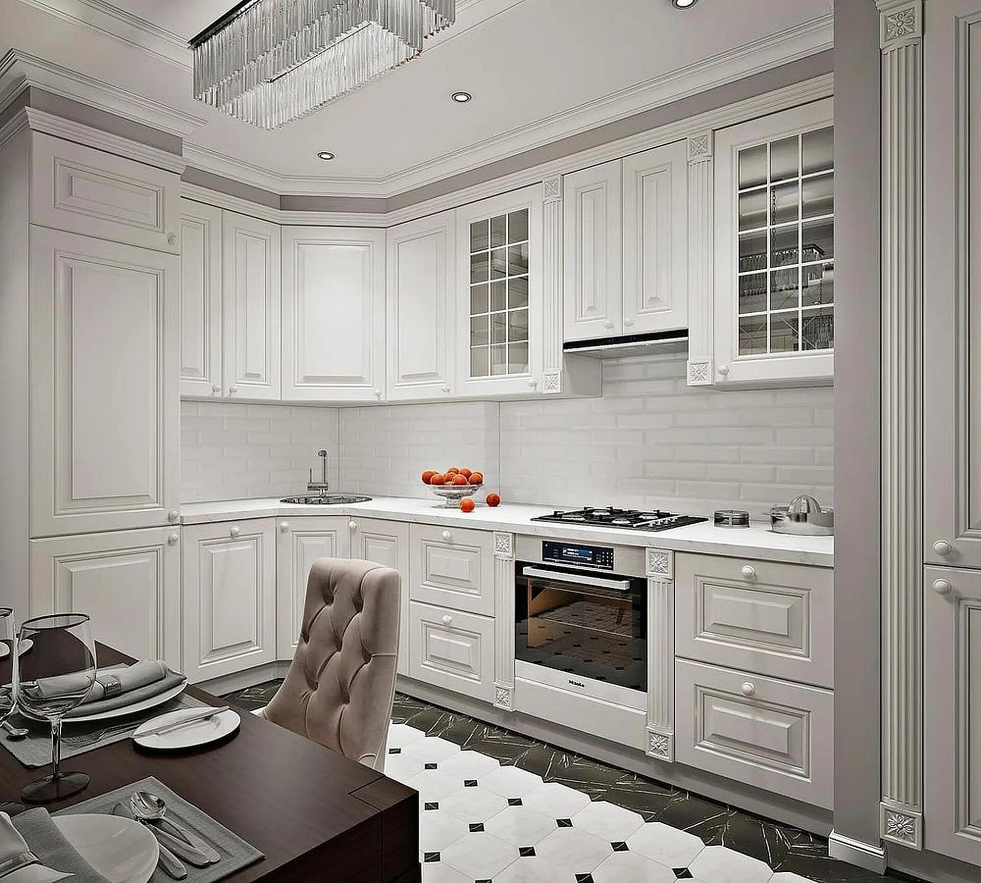 Кухня светлая классика в интерьере фото Кухня Snow Dream КАЗАНСКАЯ МЕБЕЛЬНАЯ ФАБРИКА "ГОСТ"
