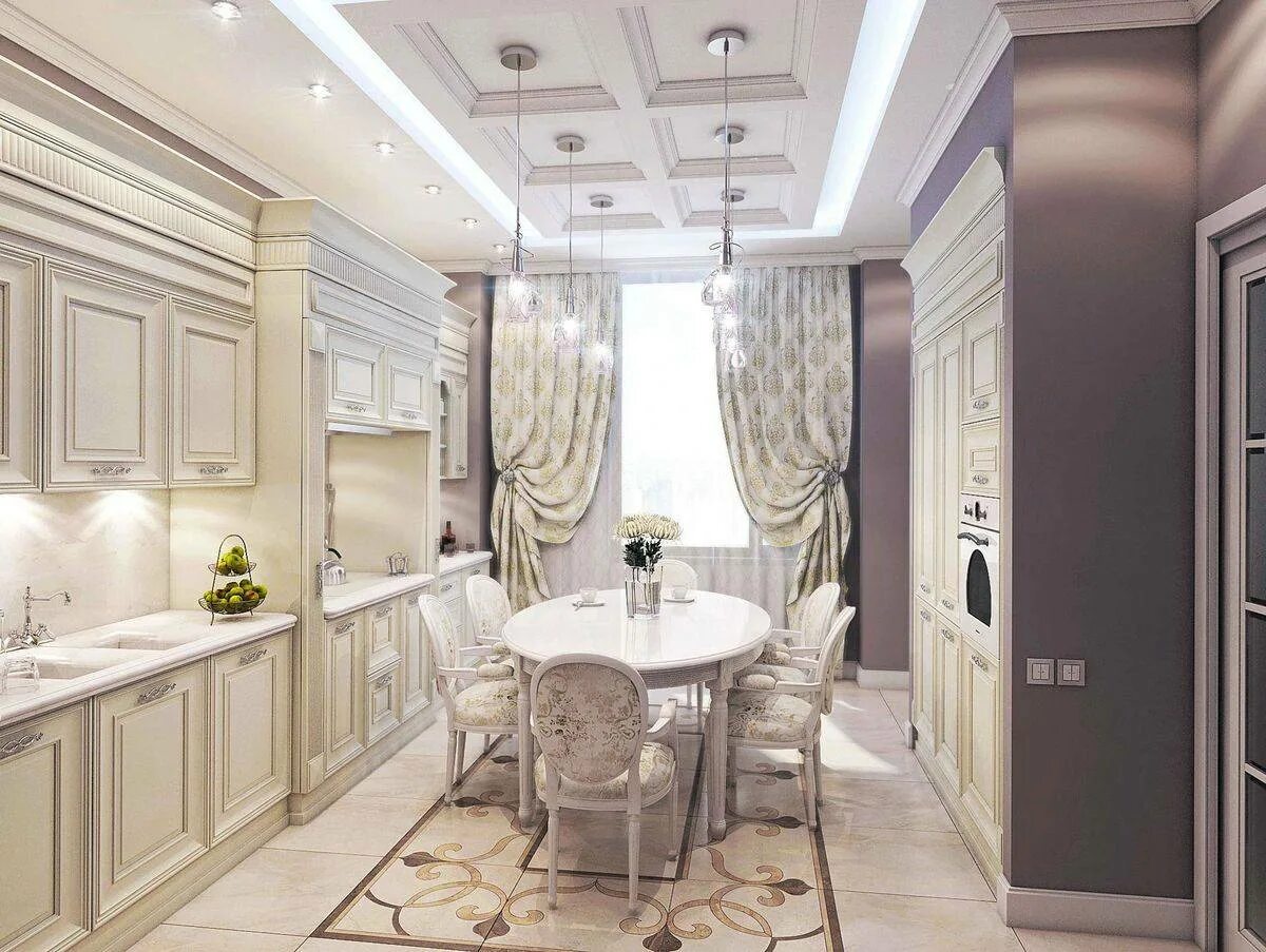 Кухня светлая классика в интерьере фото Кухни светлых тонов в классическом стиле (15 фото)