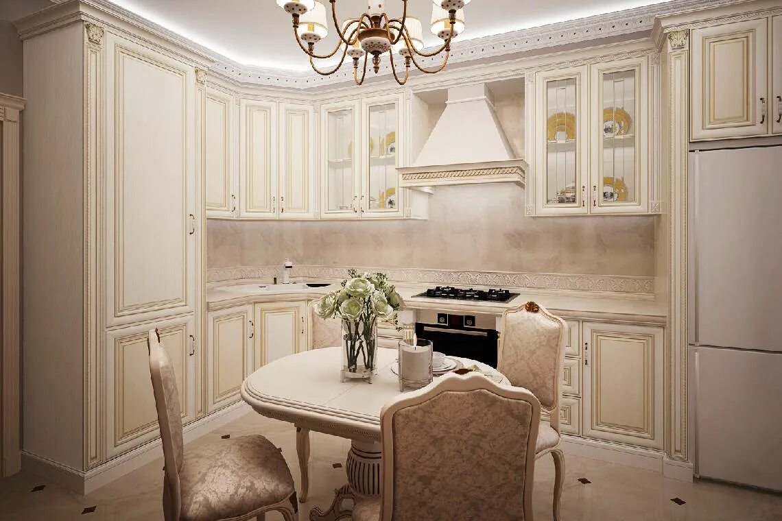 Кухня светлая классика в интерьере фото Дизайн белой кухни: 350 фото в интерьере, идеи для проекта и рекомендации - ArtP