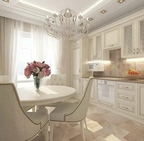 Кухня светлая классика в интерьере фото Бежевая кухня: стильные идеи, советы по оформлению и 150 вдохновляющих фото Inte