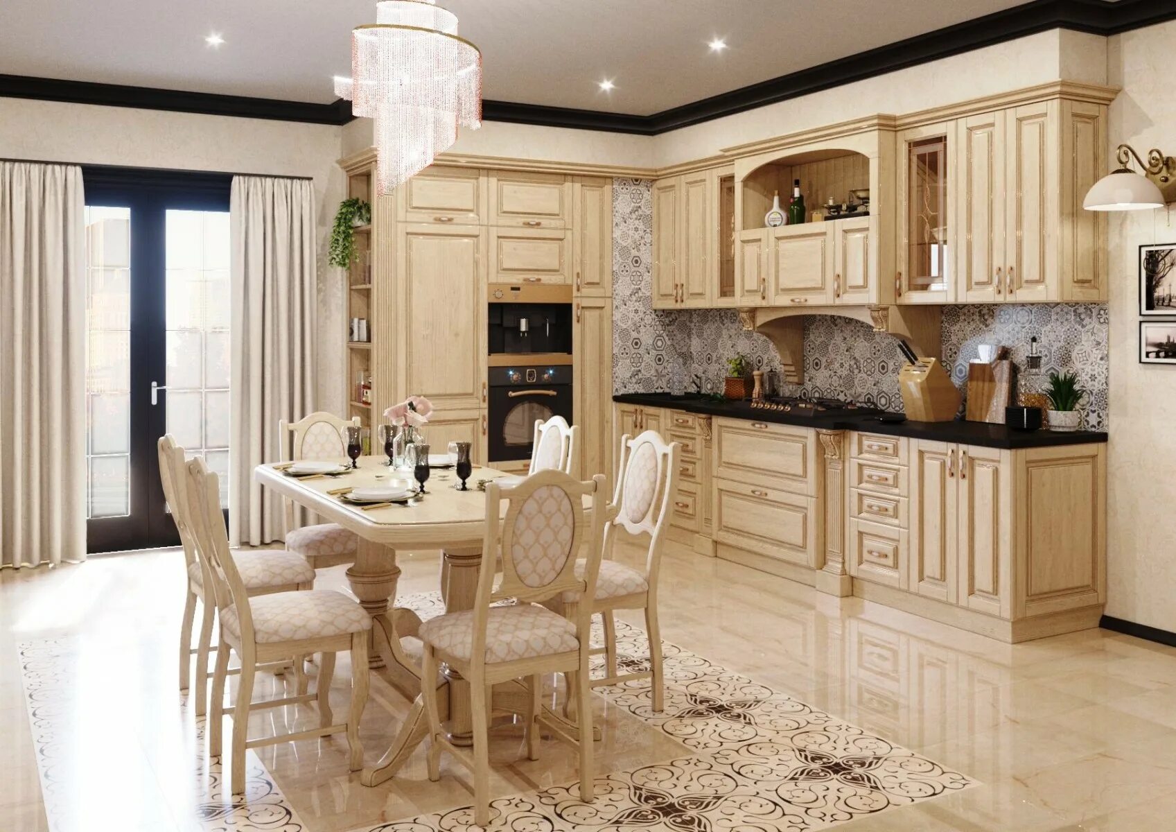 Кухня светлая мебель фото Кухня "Дворянское Гнездо"