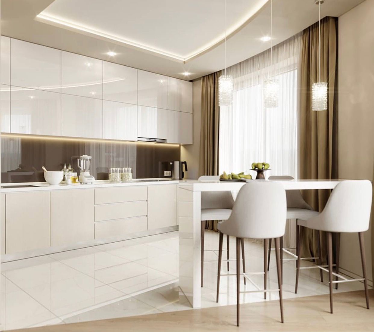 Кухня светлая современная фото в интерьере Пин от пользователя Marishka_amur01 на доске Interior, decor Интерьер, Интерьер 