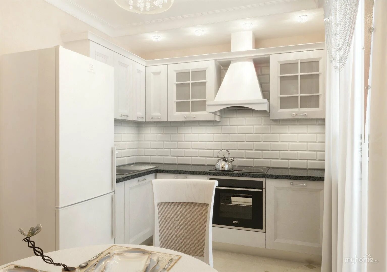 Кухня светлая угловая современная фото Светлая угловая кухня - 68 фото