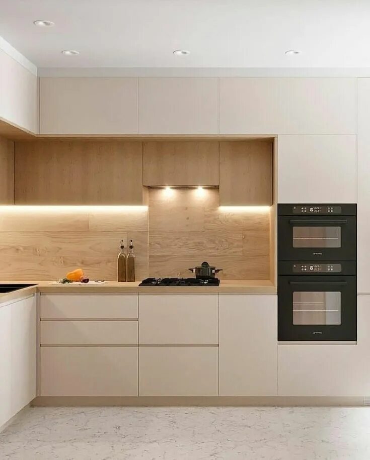 Кухня светло бежевая фото Pin by Екатерина Черняк on кухни Modern kitchen interiors, House design kitchen,
