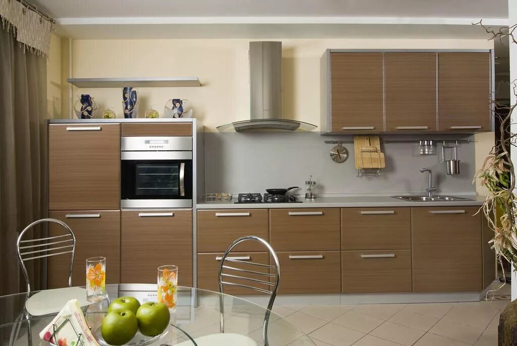 Кухня светло коричневого цвета в интерьере Кухня коричневая 29 заказать недорого в Москве - 1Кухонный